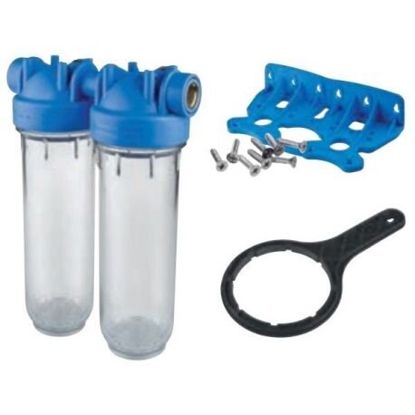ATLAS - ZA3100680  Фільтр-колби  DP DUO  TS (прозорі)  ?1/2" OT (латунь)  10"  45°  8 bar  KIT