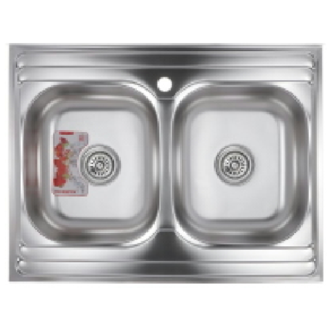 Мийки KRAFT М800*500*А-20 F)180 D (0,8mm) Накл. Двойна Квад. Декор
