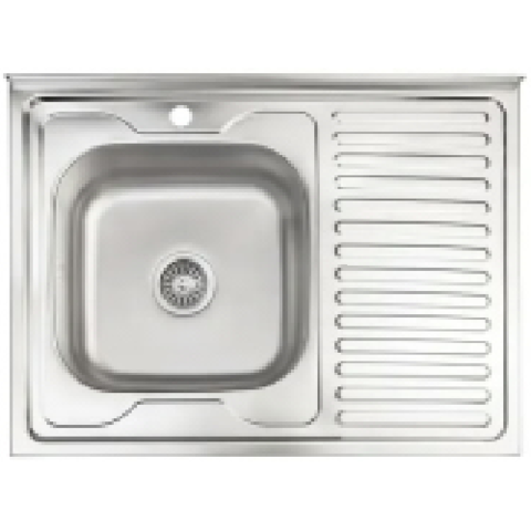 Мийки KRAFT К80*60*180 D Ліва (0,8mm) Накладна. Квад. Декор