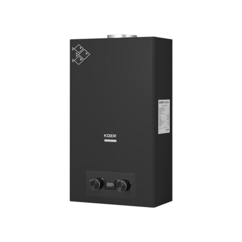 KOER KWH.G0110 BLACK Газова колонка димохідна 10 л/хв (колір чорний) (1 шт/ящ)