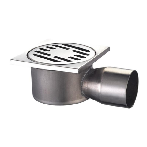 CHAMPION DRAIN-02-10x10-90 Душовий трап з нержавіючої сталі 100x100мм, кутовий відвід