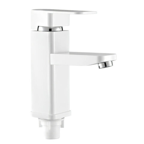 PLAMIX Kub-001 White (з підводкою) Змішувач для умивальника