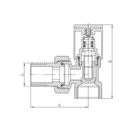 KOER KR.531.White - 1/2" Кран для рушникосушки кутовий  (ЦІНА ЗА 1 ШТ.)