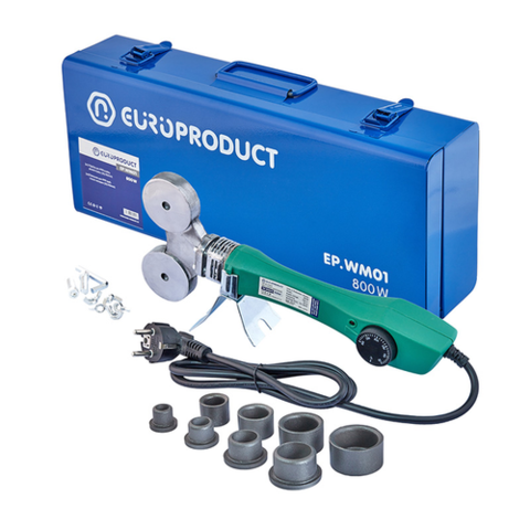EUROPRODUCT EP.WM01 800W 20/40mm Паяльник для труб PPR плоскі насадки,