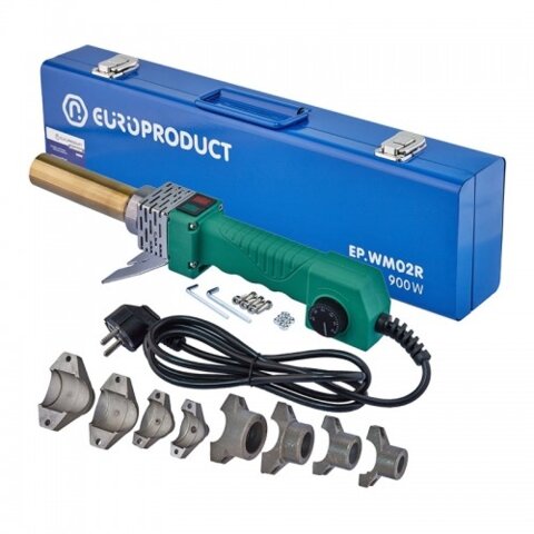 EUROPRODUCT EP.WM02R 900W 16/32mm Паяльник для PPR труб, круглі насадки,