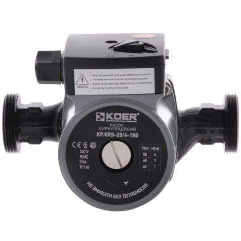 KOER KP.GRS-25/4-180 Насос циркуляційний, Н=4М, Q=3кбМ, P=88Вт (з кабелем та гайками) (8 шт/ящ)