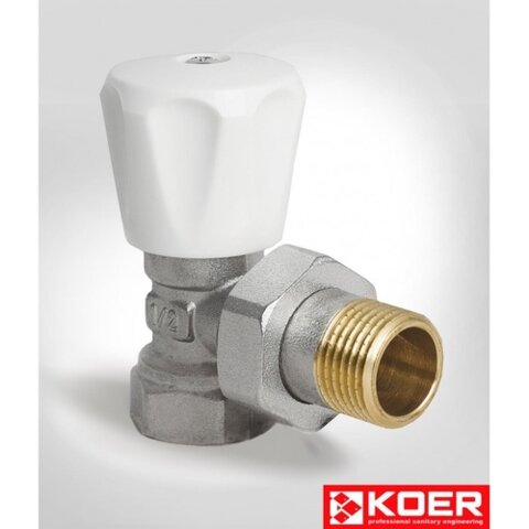 KOER 901 Кран радіаторний 1/2*1/2 верхній кутовий