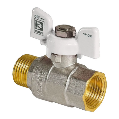 KOER KR.218.W - 3/4" FM WHITE Кран кульовий ГШМ, "метелик" біла ( 14шт/уп)