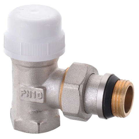 KOER KR.951-GI 1/2“ Кран термостатич. з пред. настр.кутовий з систем. "антипротечка"