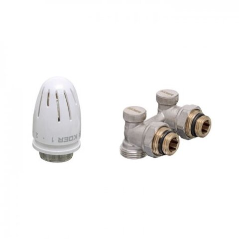 KOER SET-21 - 1/2x3/4 Комп для підключ. радіатор. термог. Нижній. Кутовий  HH