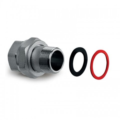 KOER KR.343 -  1/2" (плоска прокладка) Згін американка прямий