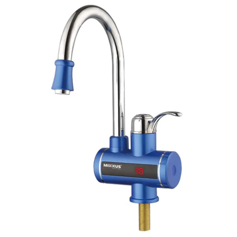 MIXXUS Electra 240-Е Вlue Водонагрівач 3 kw проточ. нерж.з індикатором темп. на мийку