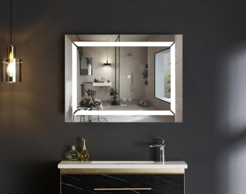 MIXXUS LIGHT MR01-90x70 Дзеркало (годинник, LED-підсвічування, антизапотівання)