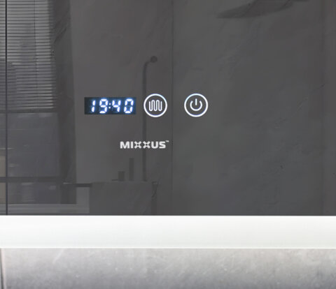 MIXXUS FLAT MR04-100x60 Дзеркало (годинник, LED-підсвічування, антизапотівання)