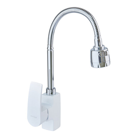 MIXXUS MAGNUM 011 (NUT) WHITE-CHROME  REFLECTOR Змішувач гибкий Білий