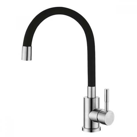 MIXXUS SUS-011 CHROME REFLECTOR BLACK Зміш. для кухні з силік. вил. з нерж. сталі (вил.чорний)