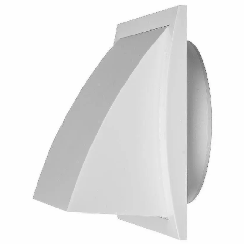 Решітка пластикова, ND10FV  148x153mm, O100mm, зовнішня, зі зворотним клапаном
