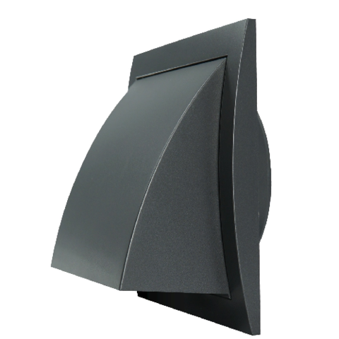 Решітка пластмасові, ND10FVA 148x153mm, O100mm, зовнішня, зі зворотним клапаном, антрацит