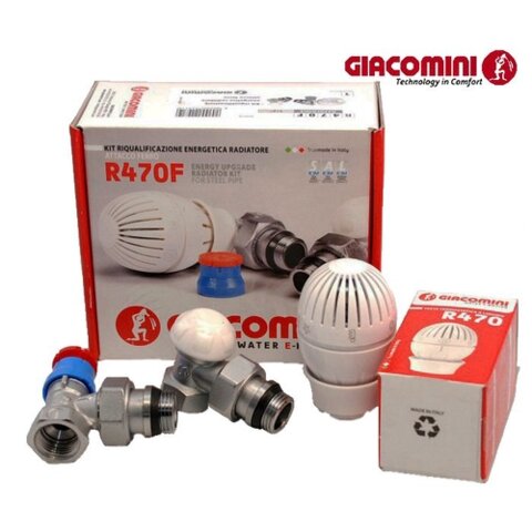 Giacomini R470 FX003 Кран радіа. комп. з терм. голов. кутов.