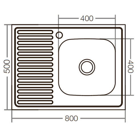 ZERIX Z8050R-06-160E (SATIN) Права Накладна Мийка кухонню (10 шт/ящ)