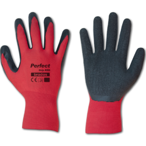 Рукавиці латекс "Bradas" PERFECT GRIP RED (розмір 9) Арт.RWPGRD9(12шт у пачці)