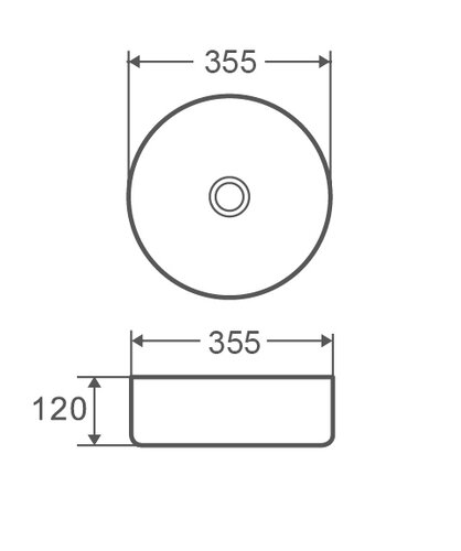 MIXXUS PREMIUM TOPPER-0101 Умивальник накладний керамічний 355x355x120mm