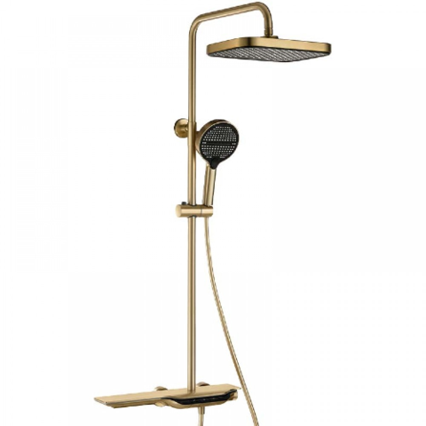 MIXXUS PREMIUM SPACE-009-J BRUSHED GOLD Душ.колона зі зміш.з КНОП.ПЕРЕМИК. 3 реж.(Мат.зол.)
