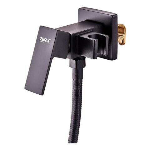 ZERIX LEB9-123 Black Змішувач для гігієнічного душу (з лійкою) (кіл. чорний)