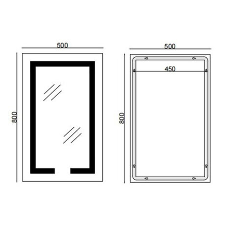MIXXUS HARD MR06-50x80-CASE Дзеркало з LED Touch, Anti-fog, димером, рег. яскр., годинником(5 шт/ящ)
