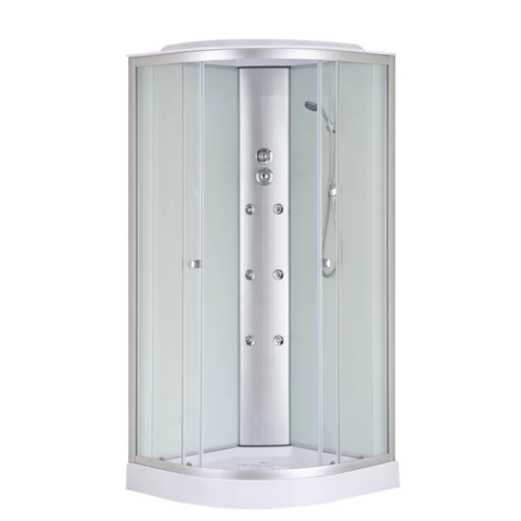 MIXXUS STRONG SBH02-90x90x215-FB SATIN  4 ЯЩИКА Бокс душ. з гідром. з низ. піддоном матове скло 4мм