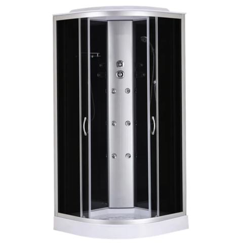 MIXXUS STRONG SBH02-90x90x215-GR SATIN (4 ЯЩИКА) Бокс душ. з гідром. з низ.піддон. сіре тон скло 4мм