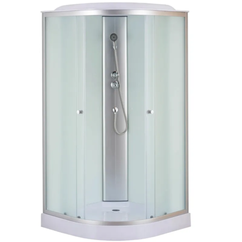 MIXXUS STRONG SB02-90x90x215-FB SATIN (в 3 ящ) Бокс душ. без гідром. з низ. піддоном матове скло 4мм