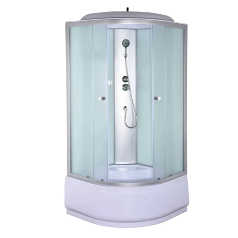 MIXXUS STRONG SB01-90x90x215-FB SATIN (в 3 ящ) Бокс душ. без гідром. з вис. піддоном матове скло 4мм