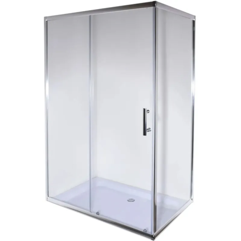 MIXXUS HARD SC01-120x80x185-TR CHROME Душова кабіна без піддону прозоре скло 5мм