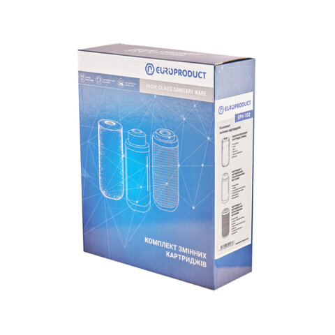 EUROPRODUCT EPV-102 Комплект змінних картриджів (ППР 5мкм+акт.гран.вуг.+акт.спрес.вуг.) (10 шт/ящ)