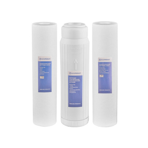 EUROPRODUCT EPV-101 Комплект змінних картриджів (ППР 5мкм+актив.гран.вуг.+ППР 1мкм) (10 шт/ящ)