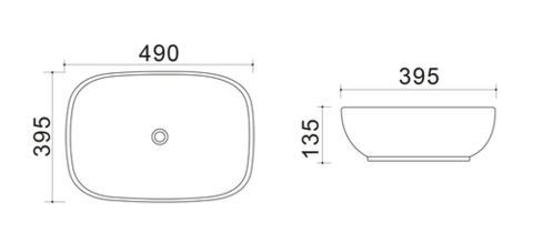 MIXXUS PREMIUM DIVERSE-0115 GRAY Раковина накладна 490x395x135mm (1 шт/ящ)