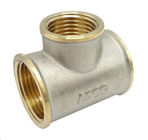 ASCO Трійник 3/4"*1/2"*3/4" ВВВ нікель. з проточкою 10/60