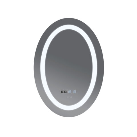 MIXXUS PLAIN MV02-60x80 Дзеркало з LED Touch, Anti-fog, димером, рег. яскр., годинником (5 шт/ящ)