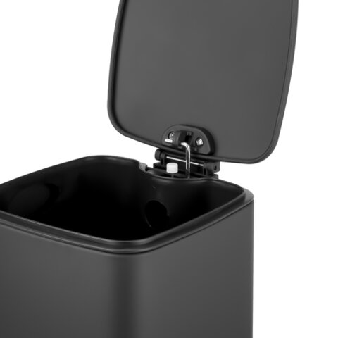 ZERIX KUBIX-TC0108 BLACK Відро для сміття з плавним закриттям квадратне 8 л (кол.чорний) (6 шт/ящ)