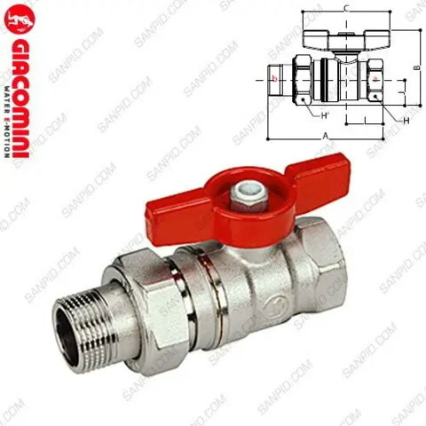 Gicomini R856X007 Кульовий кран з голендером 1"