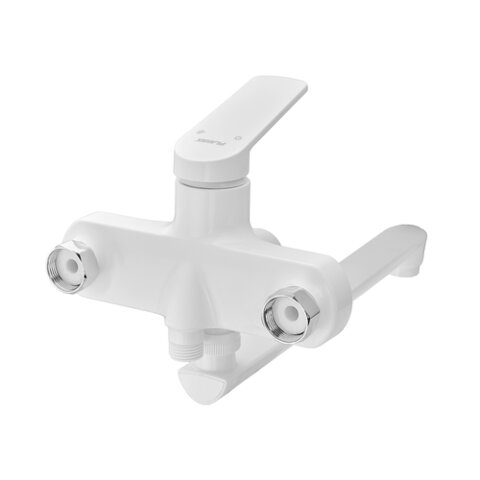 PLAMIX LUCAS-006 EURO SET WHITE Змішувач для ванни (з шлангом, лійкою та кронштейном) (24 шт/ящ)