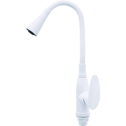 PLAMIX CEZAR-011-B SET WHITE REFL.WHITE Змішувач для кухні З СИЛІК.ВИЛИВОМ (з підведенням)(20 шт/ящ)
