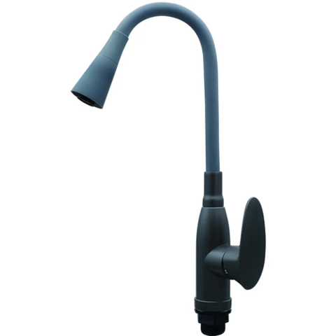 PLAMIX CEZAR-011-B SET GRAPHITE REFL.GRAY Змішувач для кухні З СИЛІК.ВИЛ. (з підведенням) (20 шт/ящ)