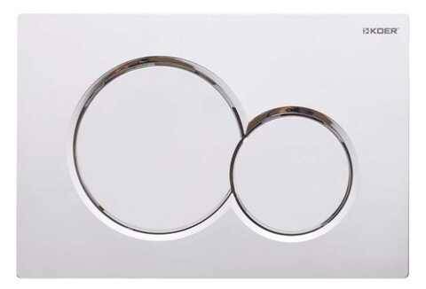 KOER KT-0601-01 Панель змиву 240x160x10mm пластикова, кнопка кругла (колір ХРОМ) (10 шт/ящ)