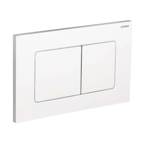 KOER KT-0602-03 Панель змиву 240x160x10mm пластикова, кнопка квадратна (колір БІЛИЙ) (10 шт/ящ)