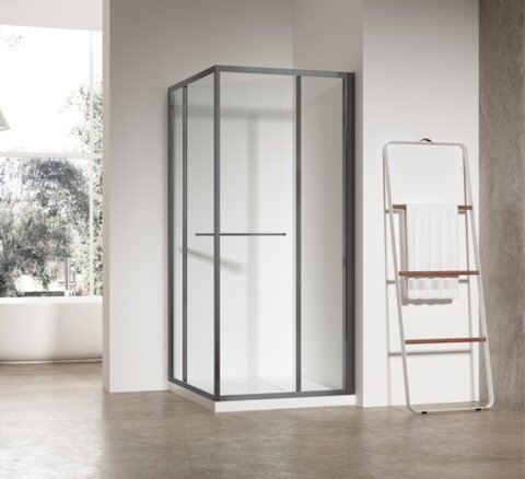 KOER SR SC09-90x90x200-R-TR-07 Душова кабіна без підд. прозоре скло EASY CLEAN 6мм ГРАФІТ (1 шт/ящ)