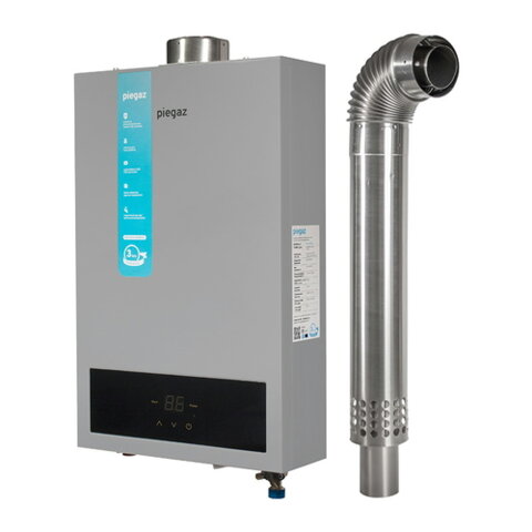 Piegaz JSB24-G4-A Turbo Grey  12 л Колонка газова турбо + парапет