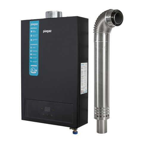 Piegaz JSB24-B4-A Turbo Black  12 л Колонка газова турбо + парапет