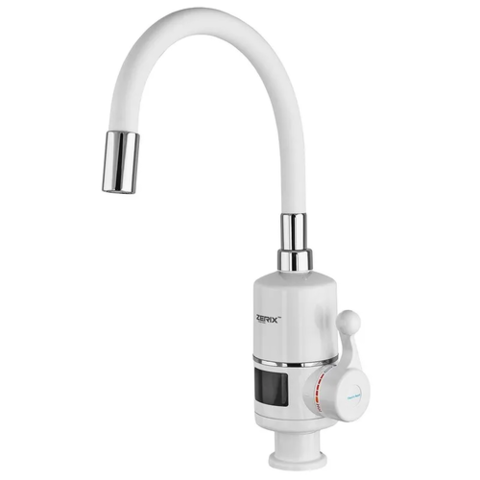 ZERIX ELW06-EF-WHITE Водонагрівач 3,3 kW проточ. З ІНД.ТЕМП., СИЛ. вилив,на мийку (білий) (12 шт/ящ)
